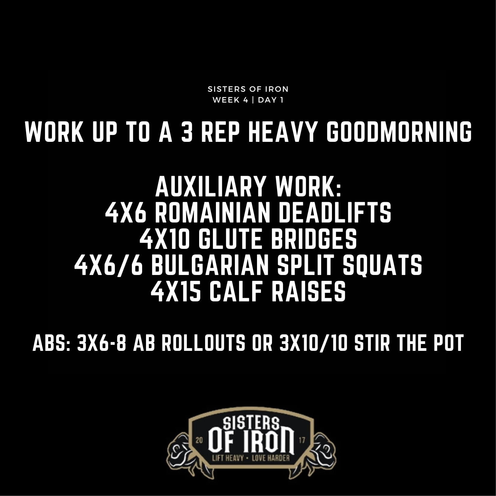 WEEK 4 | DAY 1 LOWER BODY- DELOAD